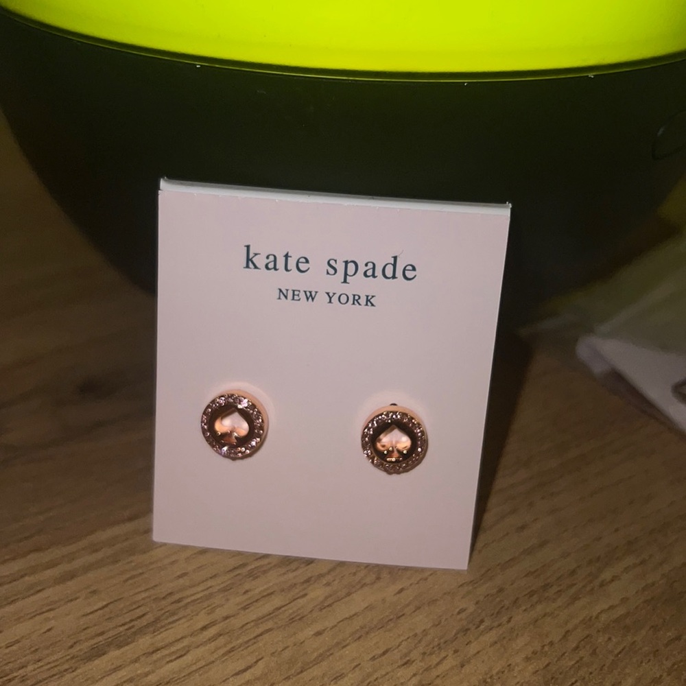 ♠️kate spade rose gold/pink cz earrings